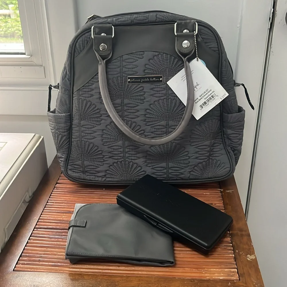 Petunia Pickle Bottom Champs-Elysees Stop Embossed Satchel Diaper Bag,NWT